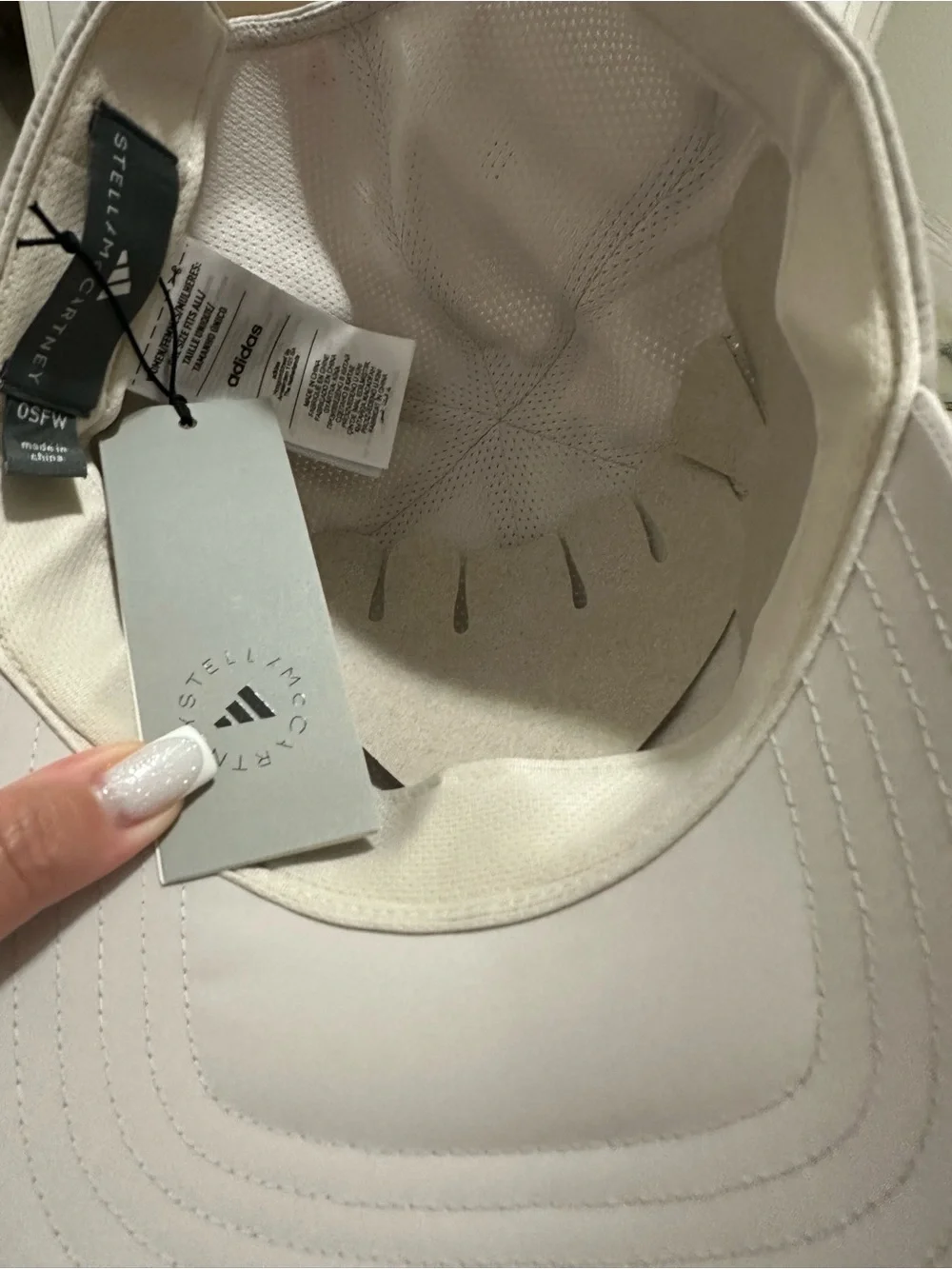 Adidas by Stella McCartney Kids Pale Gray Baseball Cap with Pink Logo